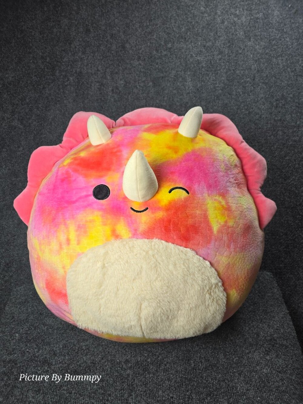With Tags 16” Trinity the Triceratops Squishmallow – Winking Tie-Dye Dinosaur